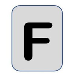 Aluminium label black/silver 40X25mm - Letter F